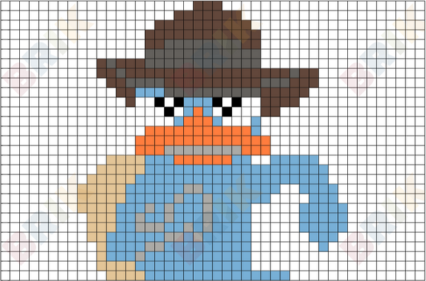 Perry the Patypus Pixel Art