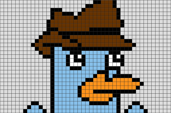 Perry the Platypus Pixel Art
