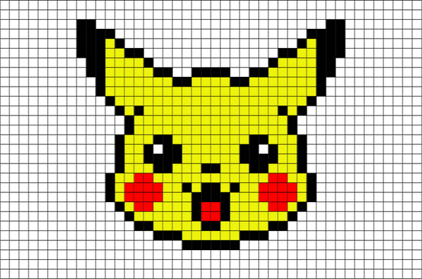 Pikachu Head Pixel Art