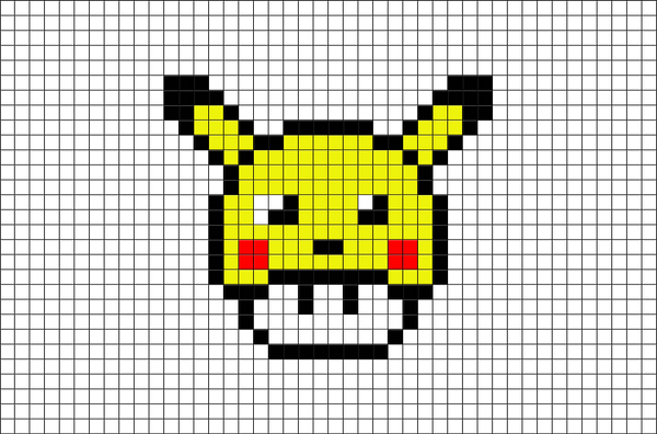 Pikachu Mushroom Pixel Art