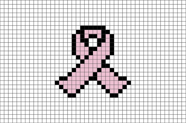 Pink Awareness Ribbon Pixel Art