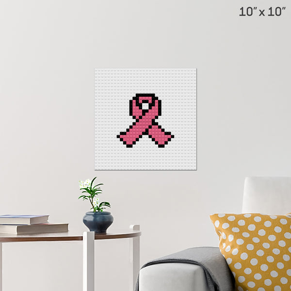 Pink Awareness Ribbon Brick Poster
