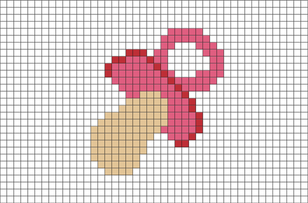 Pink Pacifier Pixel Art