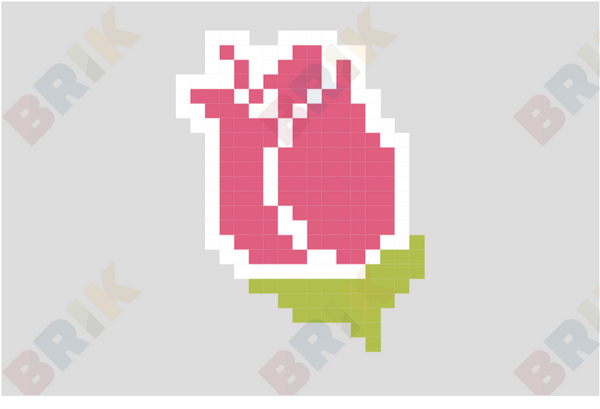 Pink Rose Pixel Art