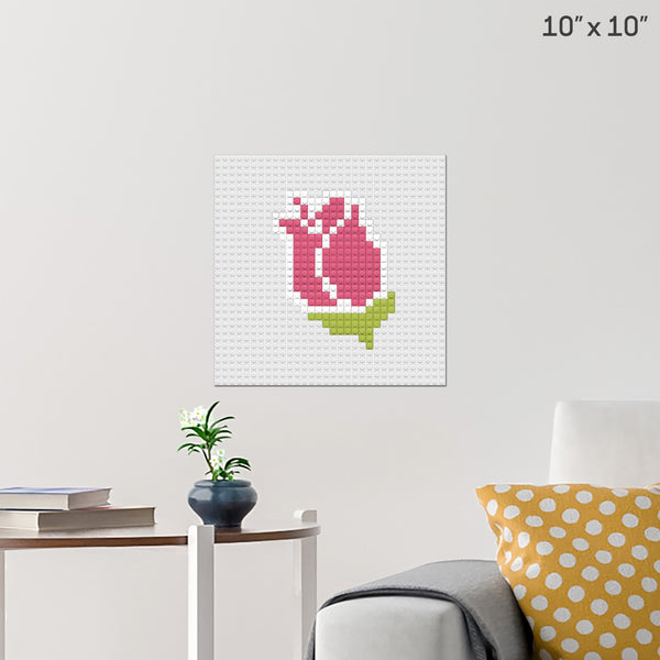 Pink Rose Brick Poster