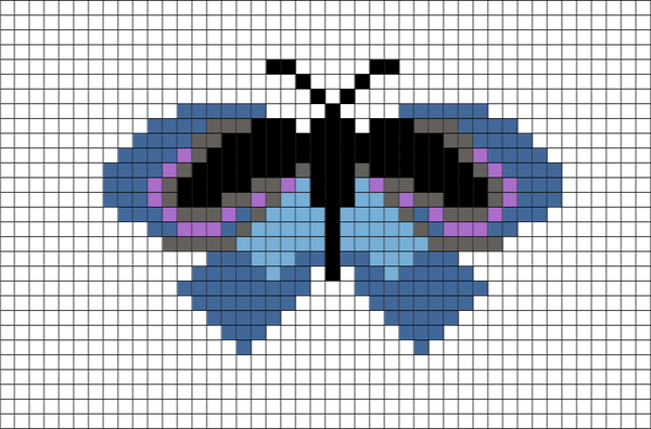 Butterfly - Pipevine Swallowtail Pixel Art