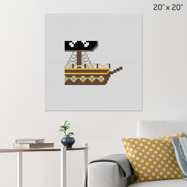 Pirate Ship Front Brick Poster