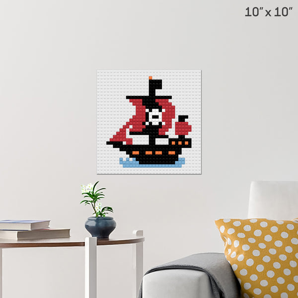 Pirate Ship Brick Poster