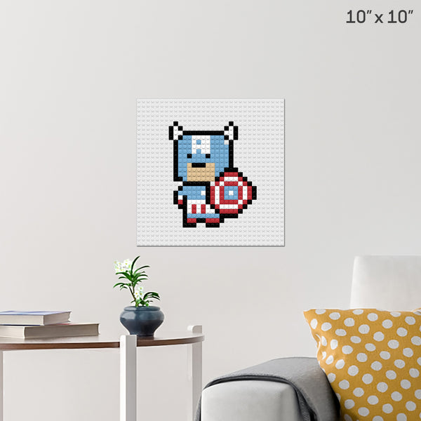 Captain America Brick Poster