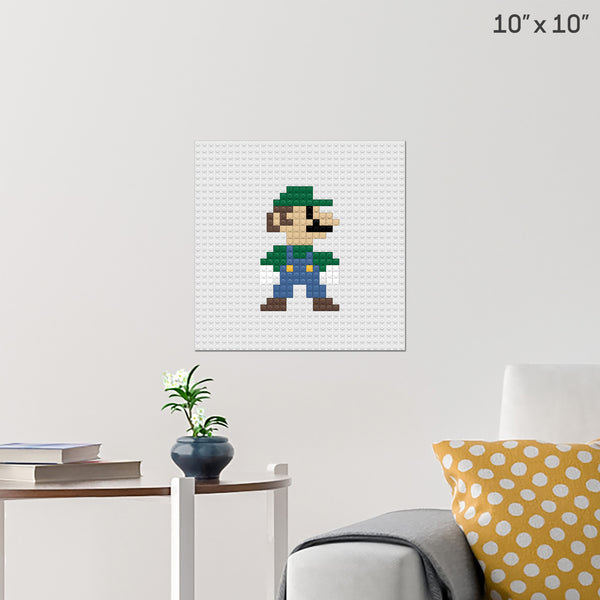 Luigi Brick Poster