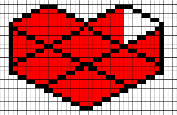 Pixel YouTube Gaming Heart Logo