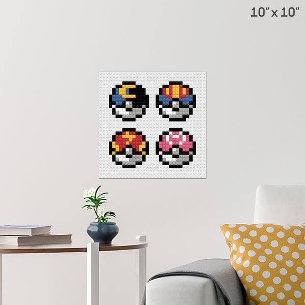 Pokeball Collection 2 Brick Poster