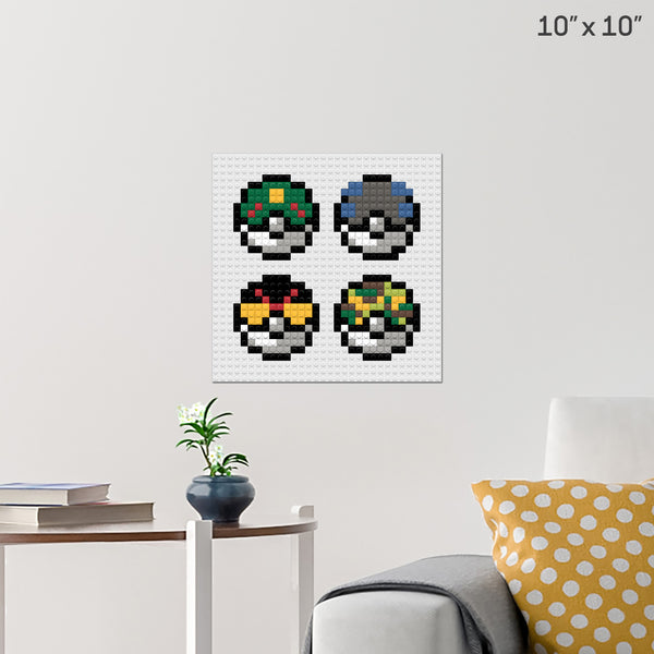 Pokeball Collection 3 Brick Poster