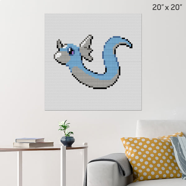 Pokemon - Dratini Ruby and Sapphire Front Sprite Brick Poster