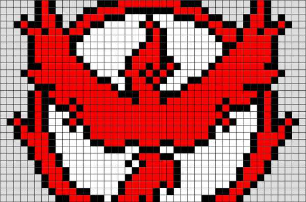 Pokemon Go Team Valor Pixel Art