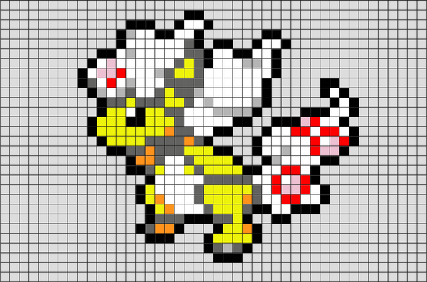 Pokemon Mega Ampharos Pixel Art