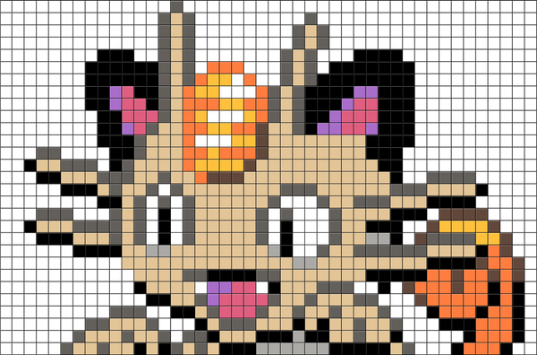 Pokemon Meowth Pixel Art