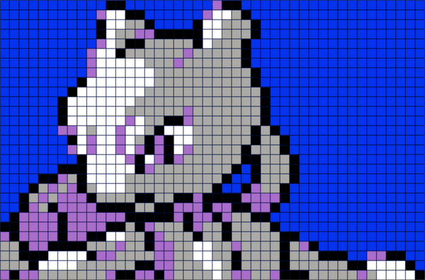 Pokemon Mewtwo Pixel Art