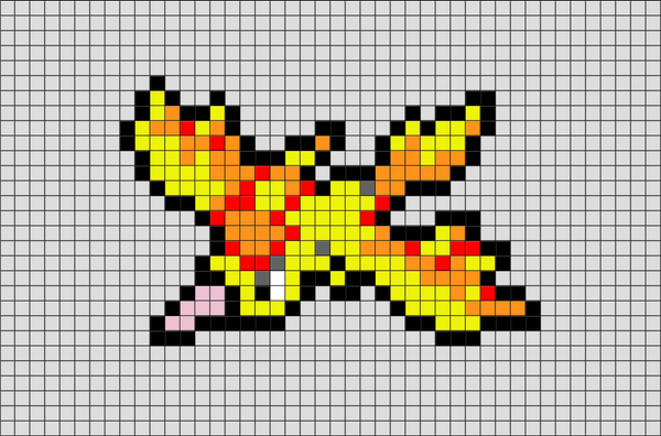 Pokemon Moltres Pixel Art