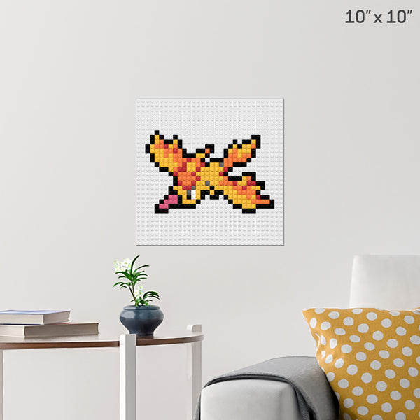 Pokemon Moltres Brick Poster