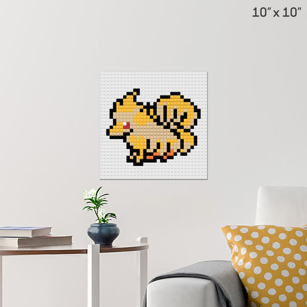 Pokemon Ninetales Brick Poster