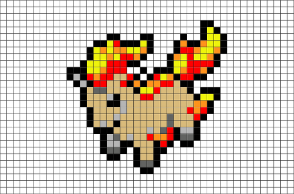 Pokemon Ponyta Pixel Art