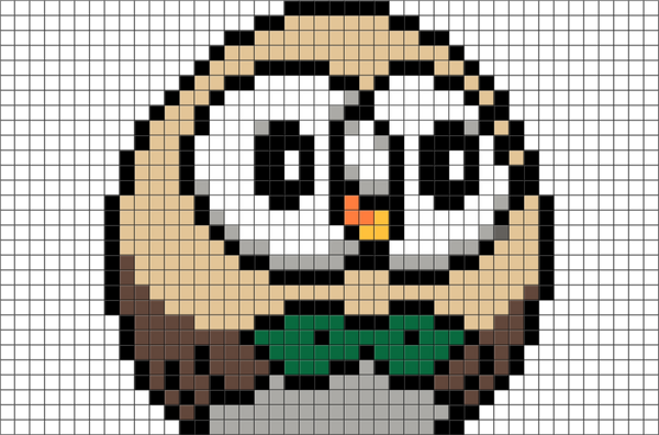 Pokemon Rowlet Pixel Art