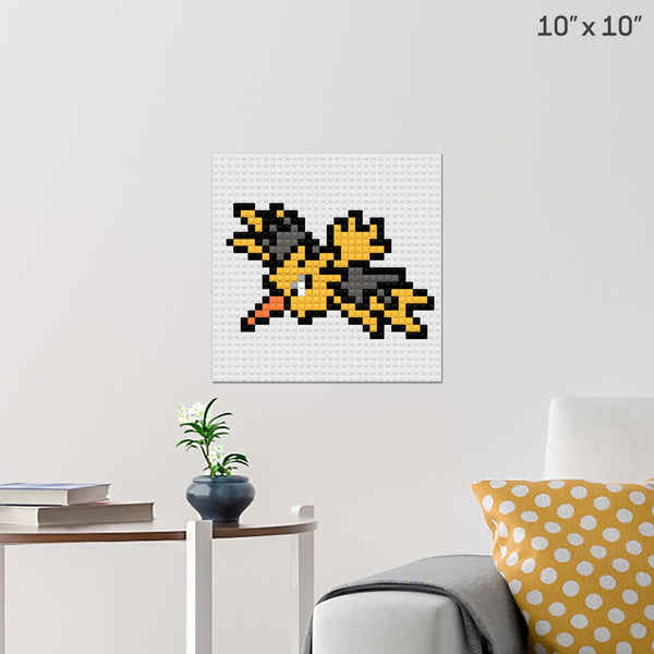Pokemon Zapdos Brick Poster