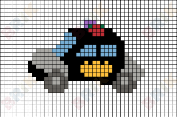 Police Car Pixel Art