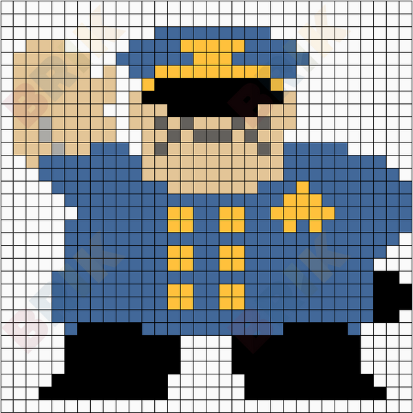 Police Officer Pixel Art