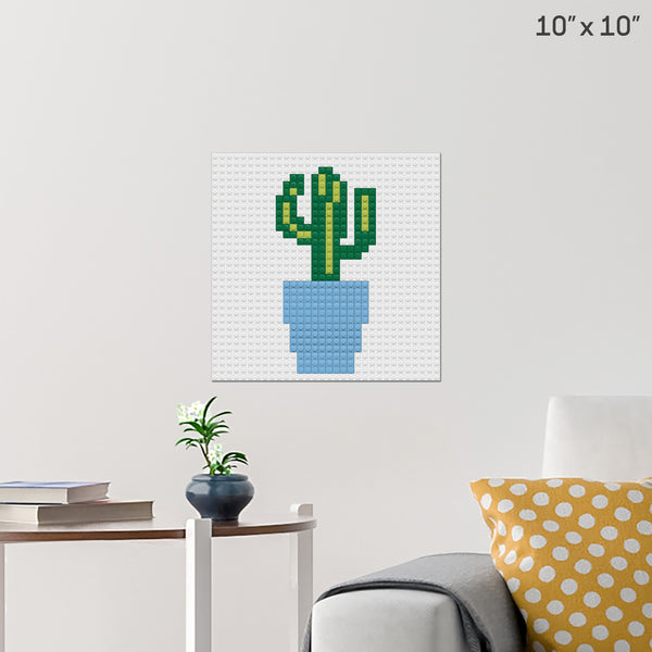 Potted Cactus Brick Poster