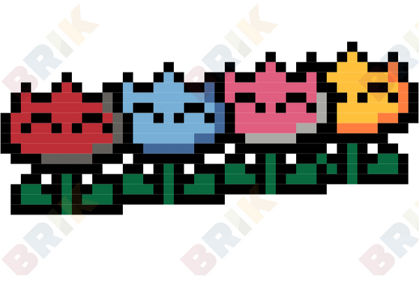 Potted Flower Plant Pixel Art