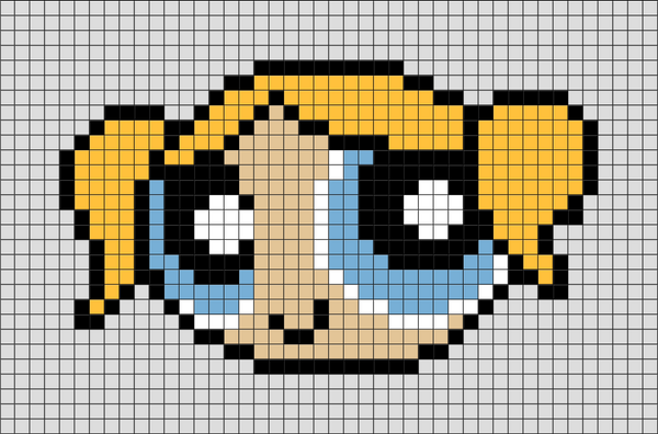 Powerpuff Girls Bubbles Pixel Art