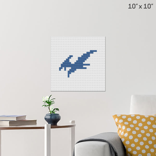 Pterodactyl Dinosaur Brick Poster