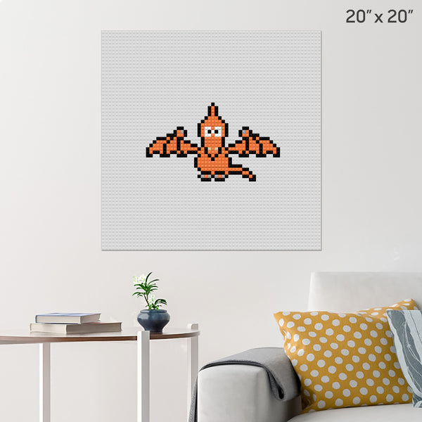 Pterodactyl Dinosaur Brick Poster