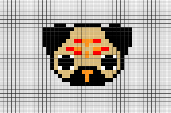 Pug Dog Pixel Art