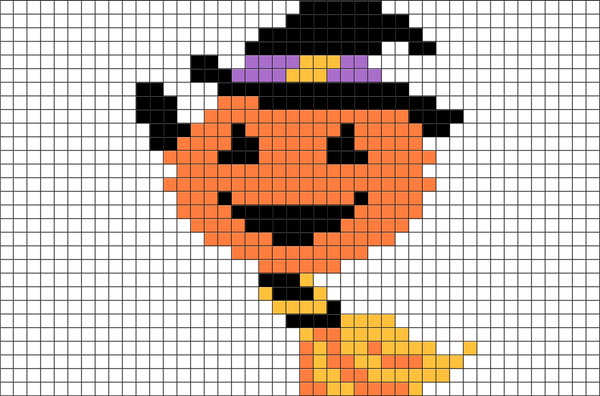 Pumpkin Witch Pixel Art
