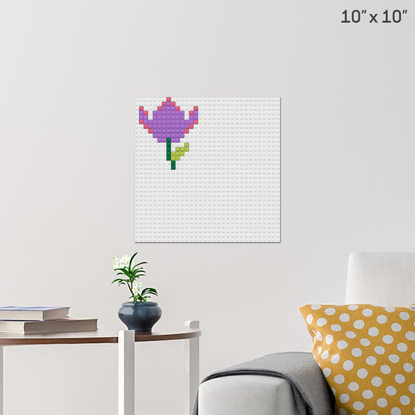 Purple Flower Brick Poster
