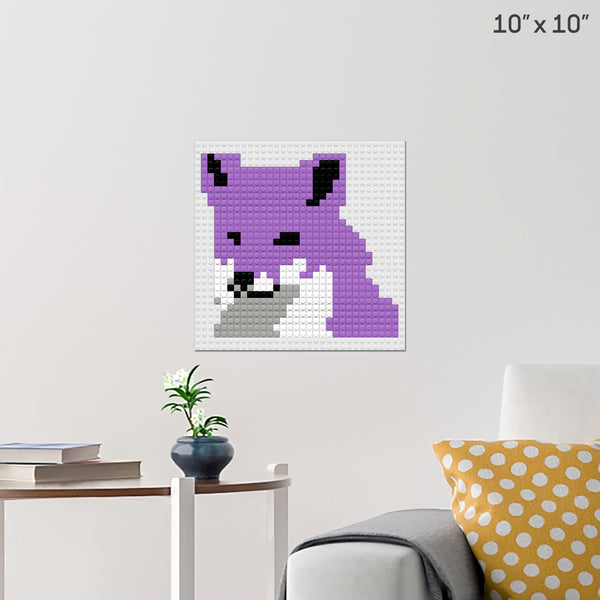 Purple Fox Brick Poster
