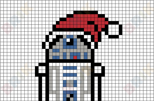 R2D2 Star Wars Christmas Pixel Art