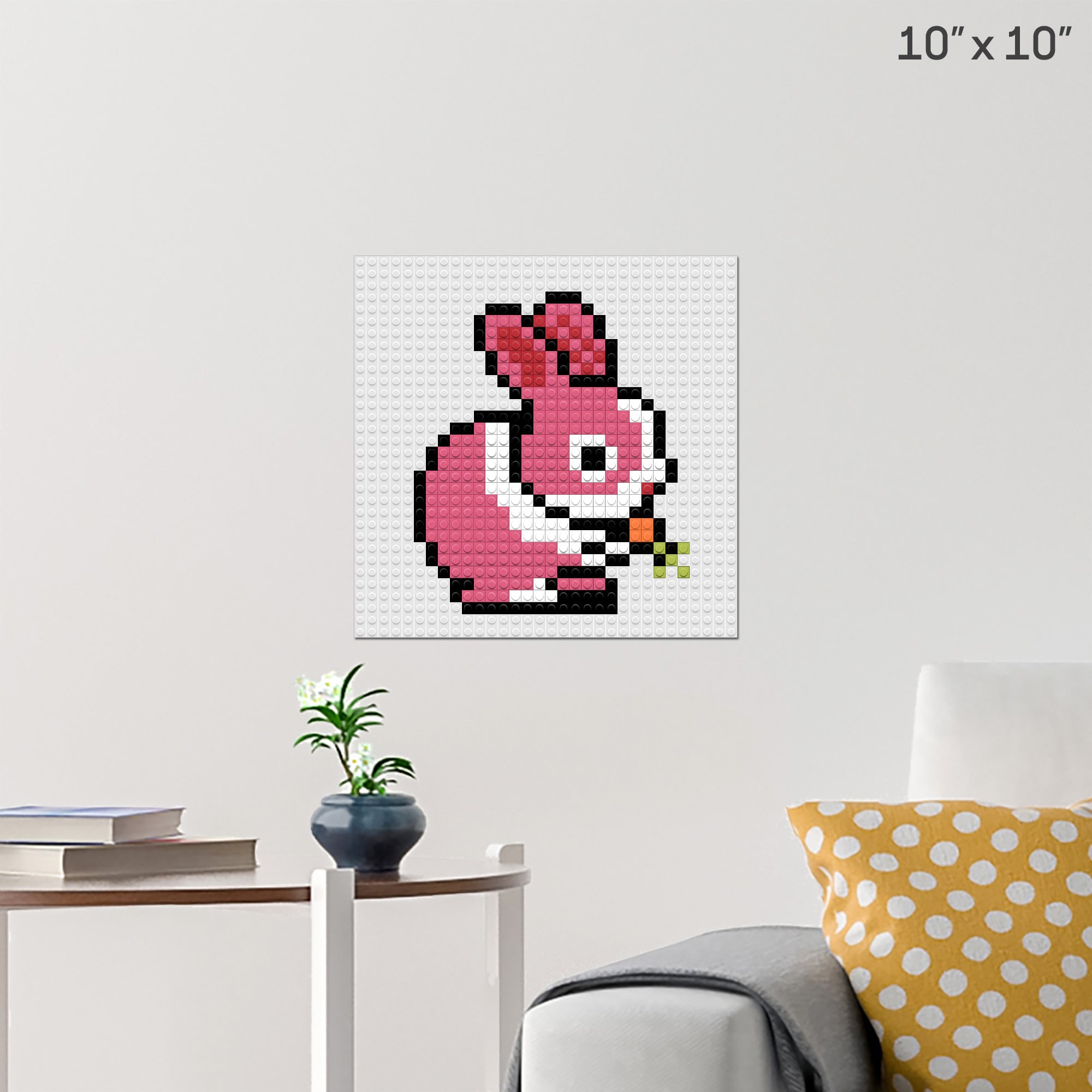 Rabbit Pixel Art Wall Poster - Build Your Own with Bricks! - BRIK