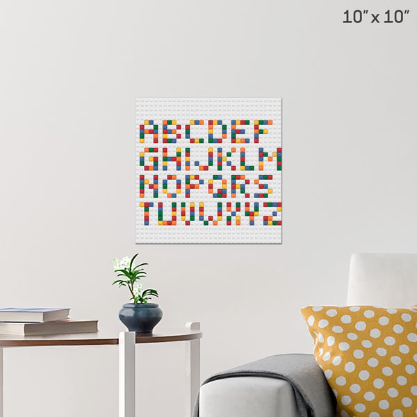 Rainbow Alphabet Brick Poster