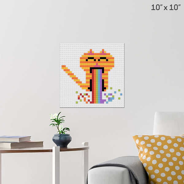 rainbow barfing ginger cat Brick Poster