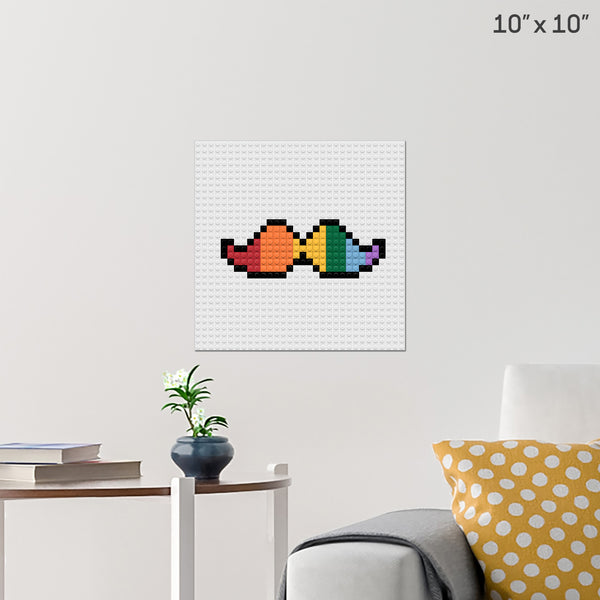 Rainbow Mustache Brick Poster
