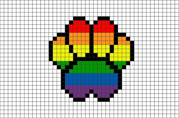 Rainbow Paw Pixel Art