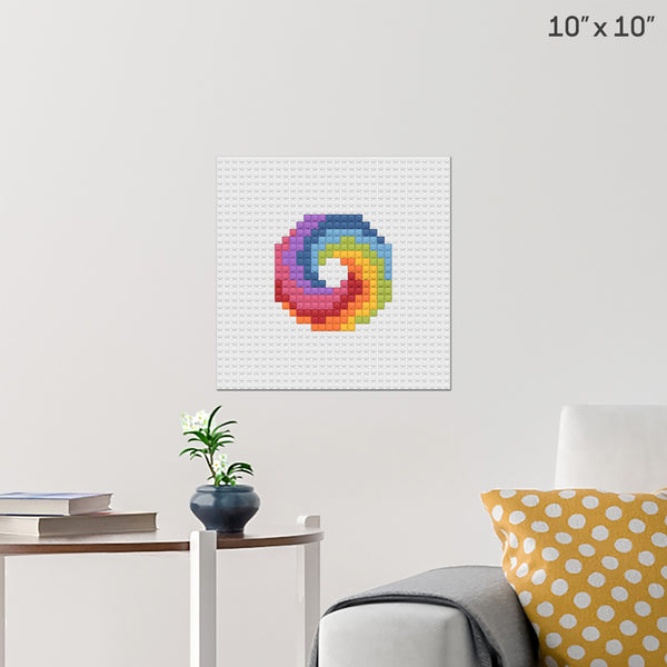 rainbow swirl Brick Poster