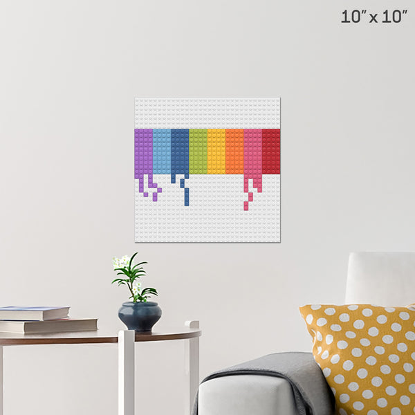 rainbow with a hint of bisexual Brick Poster