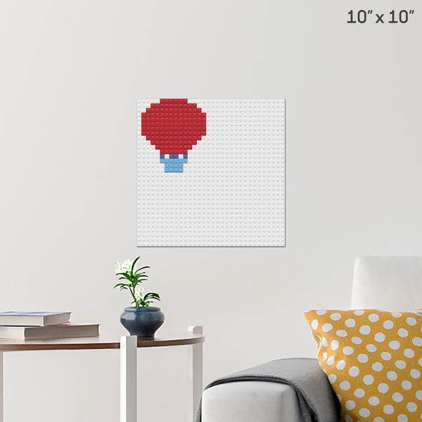 red balloon brik art Brick Poster