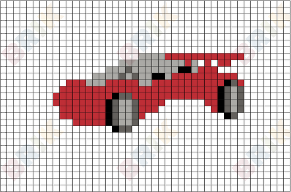 Red Car Pixel Art