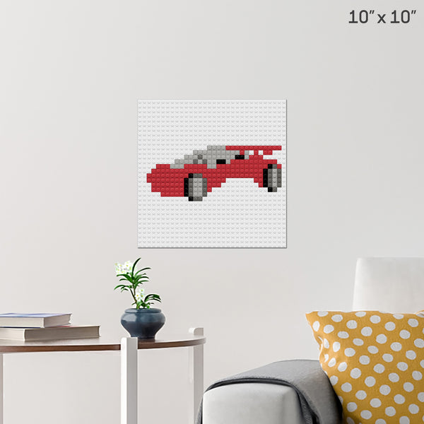 Red Car Brick Poster